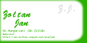 zoltan jan business card