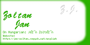 zoltan jan business card